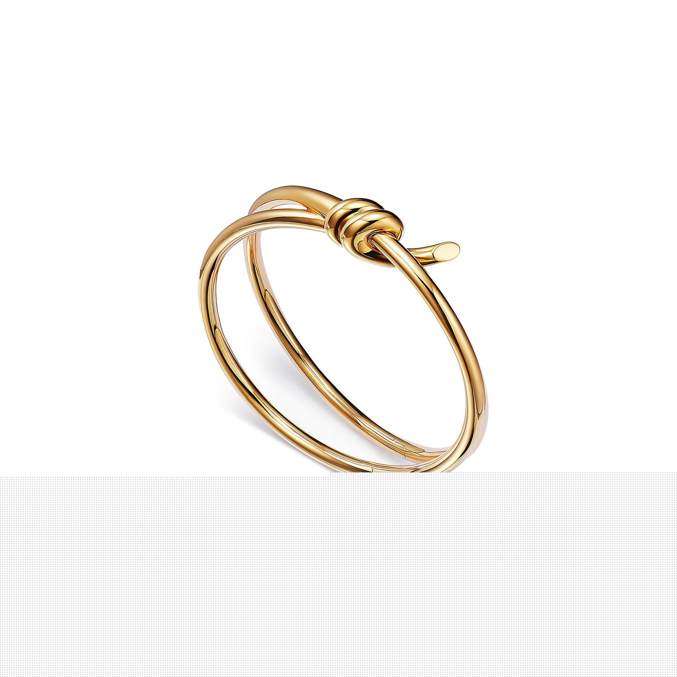 T*f*ny knot double row hinged bangle in yellow gold 68887232